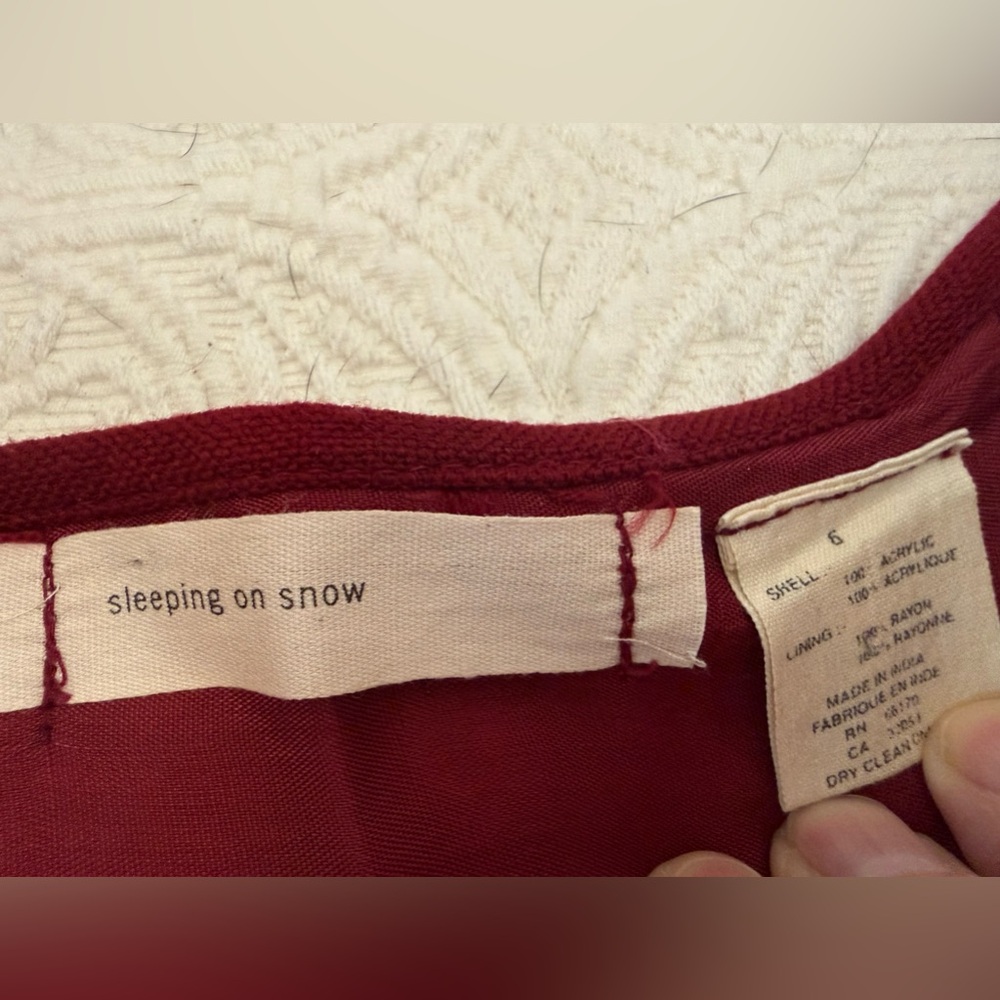 Anthropologie Sleeping On Snow maroon maxi blanket skirt - Picture 5 of 9